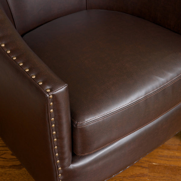 English Elm Christopher Knight Home® - CHARLES Plush Club Chair with Studded Accents and Birch Legs — Luxurious Comfort for Living Rooms Black 31 L x 29.5 W x 26 H 61283.00PU