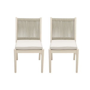 English Elm Cordoba Acacia Wood Rope Wrapped Dining Chairs Artisan Set of Two for Any Room 74435.00