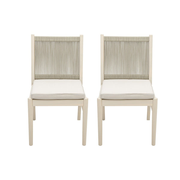 English Elm Cordoba Acacia Wood Rope Wrapped Dining Chairs Artisan Set of Two for Any Room 74435.00