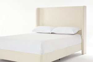 English Elm Harper Upholstered California King Bed With 54" Tall Headboard, Ivory Boucle, Easy Assembly & No Box Spring B083P358494