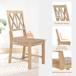 English Elm TOPMAX Rustic 5-Piece Extendable Round Dining Set with Trestle Base and Cross Back Chairs, Versatile Elegance Natural SP000042AAA