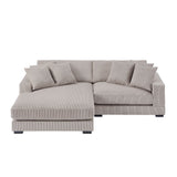 English Elm 106.28Inch Sectional Couch Covers L Shaped Sofa Covers Chaise Lounge Cover 2 Pieces Sofa Cover Soft With 6 Piece s Pillows For Living Room,Office.