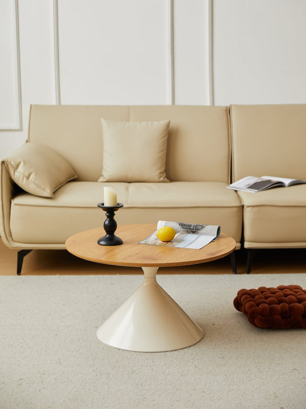 English Elm Round Nesting Coffee Table Set Wood Veneer Mdf Top Steel Base Living Room Accent W347S00004
