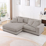 English Elm 106.28Inch Sectional Couch Covers L Shaped Sofa Covers Chaise Lounge Cover 2 Pieces Sofa Cover Soft With 6 Piece s Pillows For Living Room,Office.