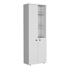 English Elm Konik Tall 67-Inch Kitchen Pantry Cabinet with Three Doors, Three Exterior Shelves, Slim Storage Solution White 70.1 L x 16.5 W x 5.5 H B070P173166