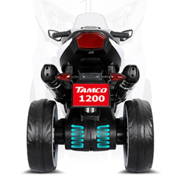 English Elm 12v Kids Ride on Motorcycle Three Wheel Electric Tricycle with Led Lights Bluetooth Red W1760110300