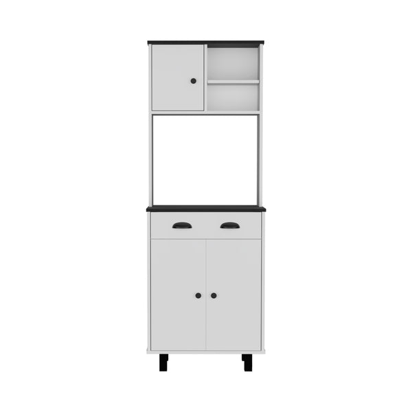 English Elm Salem Tall Kitchen Pantry Cabinet with Drawer, Two Closed Doors & Open Shelves for Organized Storage Multicolor 37.8 L x 18.5 W x 7.9 H B200P173183