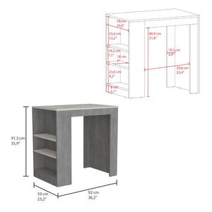English Elm Portree Kitchen Island With 3-Side Shelving - Stylish Multi-Purpose Storage For Modern Spaces B200P173194-GIGA