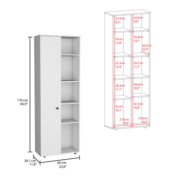English Elm Hoyt Engineered Wood Kitchen Pantry Cabinet with 10 Compartments for Organized Clutter-Free Storage White 70.1 L x 16.5 W x 5.5 H B070P173177