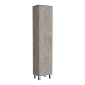 English Elm Laska Engineered Wood Storage Cabinet with Broom Hanger and Five Shelves for Neat Home Organization Grey 69.6 L x 20 W x 3.5 H B070P173187