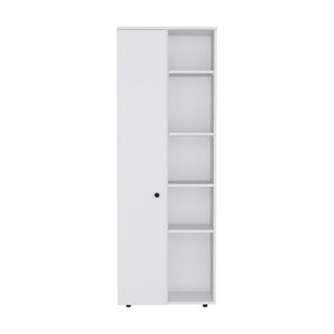 English Elm Hoyt Engineered Wood Kitchen Pantry Cabinet with 10 Compartments for Organized Clutter-Free Storage White 70.1 L x 16.5 W x 5.5 H B070P173177