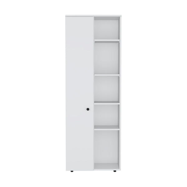 English Elm Hoyt Engineered Wood Kitchen Pantry Cabinet with 10 Compartments for Organized Clutter-Free Storage White 70.1 L x 16.5 W x 5.5 H B070P173177