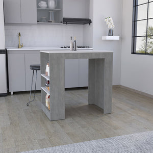 English Elm Portree Kitchen Island With 3-Side Shelving - Stylish Multi-Purpose Storage For Modern Spaces B200P173194-GIGA
