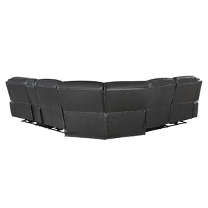 English Elm Modern Three Piece Power Reclining Sectional Faux Leather Usb Charging Living Room B011S00856