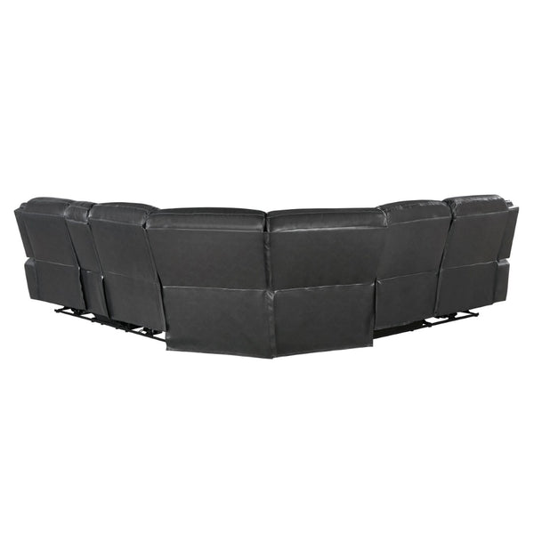 English Elm Modern Three Piece Power Reclining Sectional Faux Leather Usb Charging Living Room B011S00856