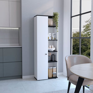 English Elm Hoyt Engineered Wood Kitchen Pantry Cabinet with 10 Compartments for Organized Clutter-Free Storage Multicolor 70.1 L x 16.5 W x 5.5 H B070P173178