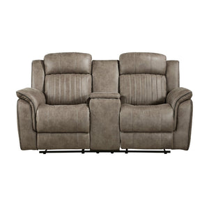 English Elm Classic Microfiber Reclining Loveseat with Console Storage and Tufted Pillow Arms B011P173407
