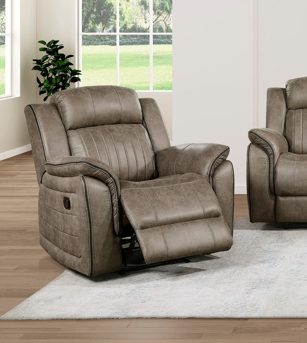 English Elm Classic Sandy Brown Recliner Chair Plush Microfiber Tufted Pillow-Top Arms Reclining Comfort B011P173410
