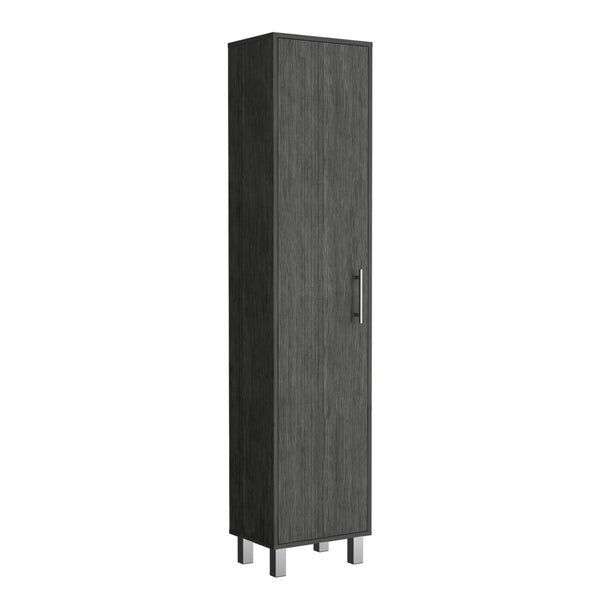 English Elm Laska Engineered Wood Storage Cabinet with Broom Hanger and Five Shelves for Neat Home Organization Brown 69.6 L x 20 W x 3.5 H B070P173188