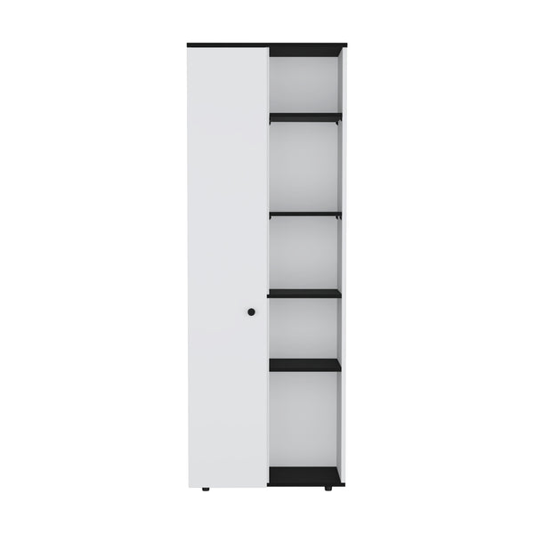 English Elm Hoyt Engineered Wood Kitchen Pantry Cabinet with 10 Compartments for Organized Clutter-Free Storage Multicolor 70.1 L x 16.5 W x 5.5 H B070P173178