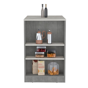 English Elm Portree Kitchen Island With 3-Side Shelving - Stylish Multi-Purpose Storage For Modern Spaces B200P173194-GIGA