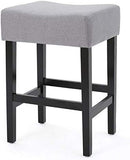 Christopher Knight Home® - Noble House - Lopez Light Grey Fabric Backless Counter Stools - Set of 2