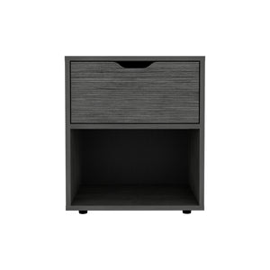 English Elm Aberdeeen Engineered Wood Nightstand with Smooth Sliding Drawer and Open Bottom Shelf for Bedrooms Light Gray 22.4 L x 19.3 W x 5.5 H B070P173172