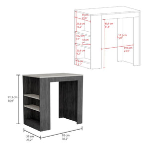 English Elm Portree Kitchen Island - Multi-Purpose With 3-Side Shelving For Efficient Meal Prep & Storage B200P173193-GIGA