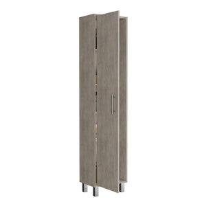 English Elm Laska Engineered Wood Storage Cabinet with Broom Hanger and Five Shelves for Neat Home Organization Grey 69.6 L x 20 W x 3.5 H B070P173187