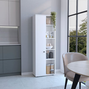 English Elm Hoyt Engineered Wood Kitchen Pantry Cabinet with 10 Compartments for Organized Clutter-Free Storage White 70.1 L x 16.5 W x 5.5 H B070P173177