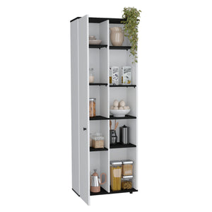 English Elm Hoyt Engineered Wood Kitchen Pantry Cabinet with 10 Compartments for Organized Clutter-Free Storage Multicolor 70.1 L x 16.5 W x 5.5 H B070P173178