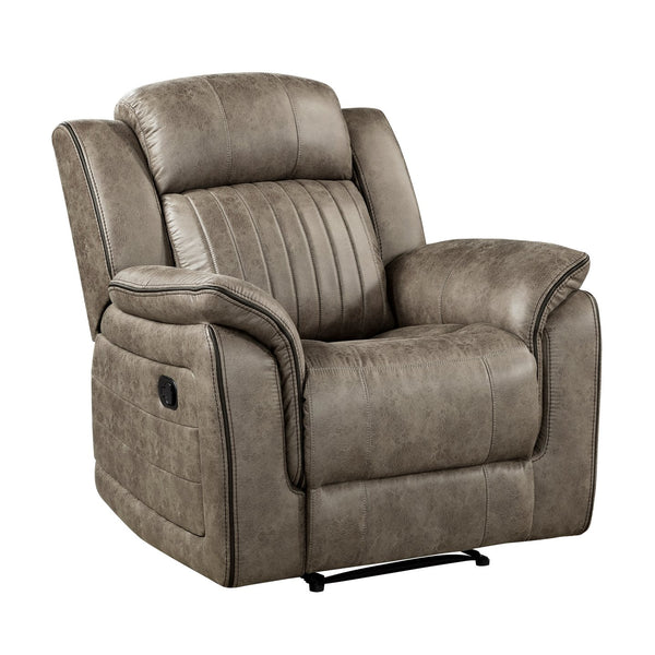 English Elm Classic Sandy Brown Recliner Chair Plush Microfiber Tufted Pillow-Top Arms Reclining Comfort B011P173410