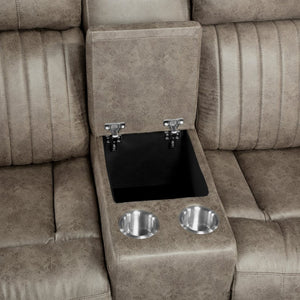 English Elm Classic Microfiber Reclining Loveseat with Console Storage and Tufted Pillow Arms B011P173407