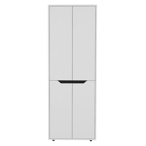 English Elm Herrin Modern Multicolor Kitchen Pantry Cabinet, 4 Doors 5 Shelves, Slim 66.9"H x 23.6"D Storage Solution B070P173176