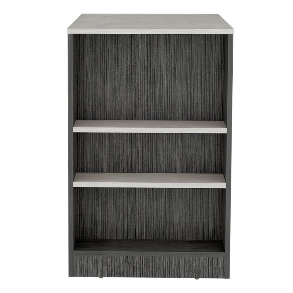English Elm Portree Multicolor Kitchen Island with 3-Side Shelves, Engineered Wood Top 23.2x36.2" - Versatile Storage B070P173193