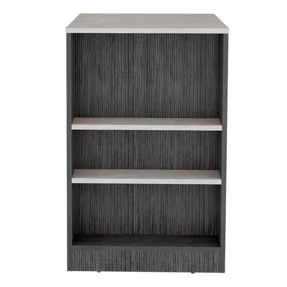 English Elm Portree Kitchen Island - Multi-Purpose With 3-Side Shelving For Efficient Meal Prep & Storage B200P173193-GIGA