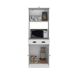 English Elm Tampa Tall Kitchen Pantry Cabinet with Drawer and Dual Doors, Engineered Wood, Compact Storage White 37.8 L x 20.1 W x 8.3 H B070P173168