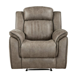 English Elm Classic Sandy Brown Recliner Chair Plush Microfiber Tufted Pillow-Top Arms Reclining Comfort B011P173410