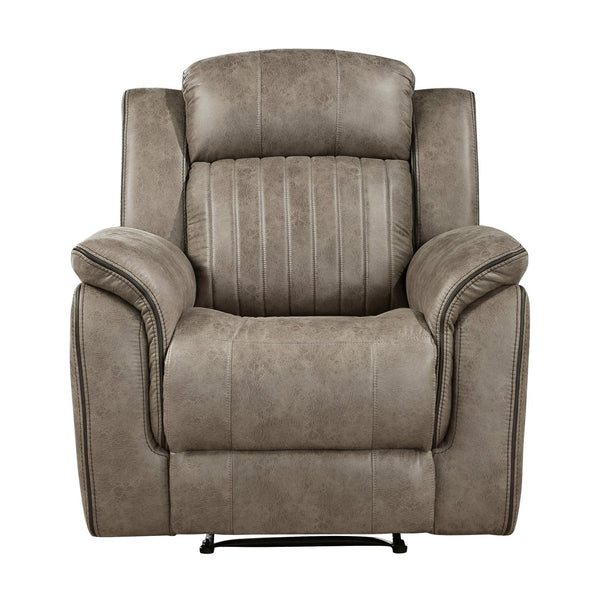 English Elm Classic Sandy Brown Recliner Chair Plush Microfiber Tufted Pillow-Top Arms Reclining Comfort B011P173410