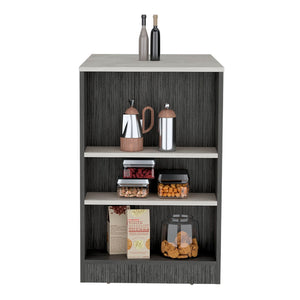 English Elm Portree Kitchen Island - Multi-Purpose With 3-Side Shelving For Efficient Meal Prep & Storage B200P173193-GIGA
