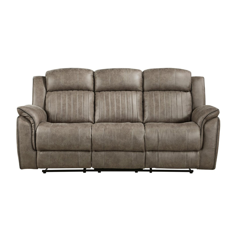English Elm Classic Transitional Reclining Sofa Microfiber Upholstery Tufted Back Living Room B011P173405