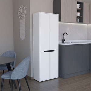English Elm Herrin Modern Multicolor Kitchen Pantry Cabinet, 4 Doors 5 Shelves, Slim 66.9"H x 23.6"D Storage Solution B070P173176