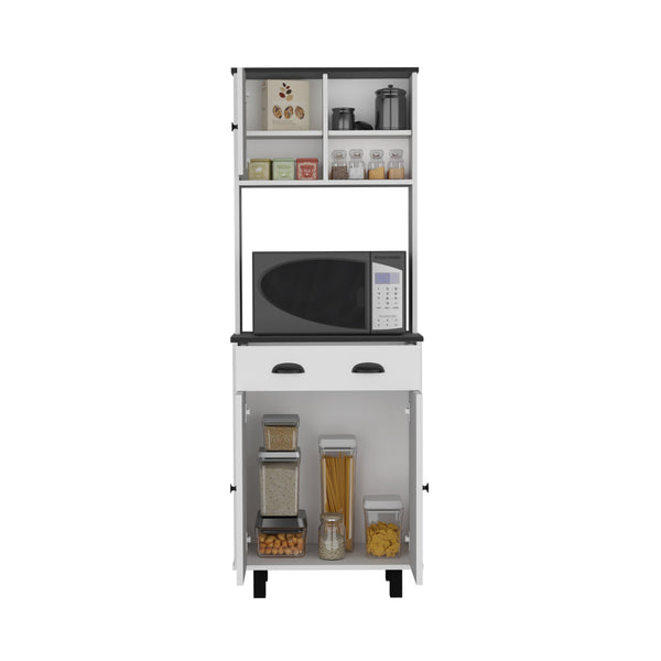 English Elm Salem Tall Kitchen Pantry Cabinet with Drawer, Two Closed Doors & Open Shelves for Organized Storage Multicolor 37.8 L x 18.5 W x 7.9 H B200P173183