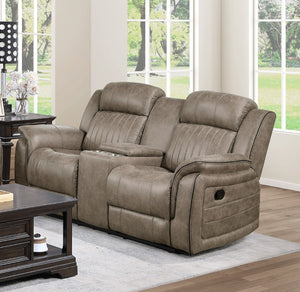 English Elm Classic Microfiber Reclining Loveseat with Console Storage and Tufted Pillow Arms B011P173407