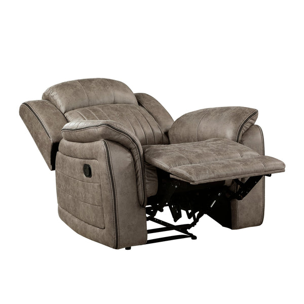 English Elm Classic Sandy Brown Recliner Chair Plush Microfiber Tufted Pillow-Top Arms Reclining Comfort B011P173410