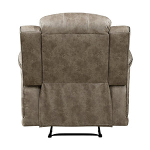 English Elm Classic Sandy Brown Recliner Chair Plush Microfiber Tufted Pillow-Top Arms Reclining Comfort B011P173410