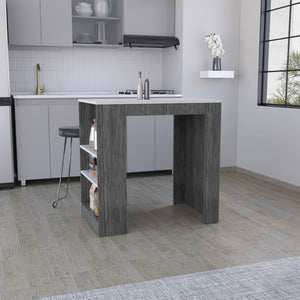 English Elm Portree Multicolor Kitchen Island with 3-Side Shelves, Engineered Wood Top 23.2x36.2" - Versatile Storage B070P173193