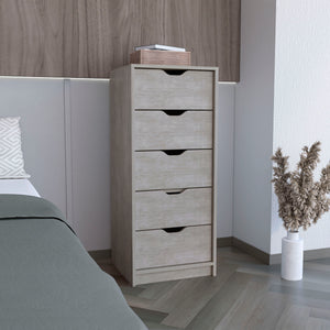 English Elm Basilea Slim 5-Drawer Tall Dresser with Smooth Pull-Out System for Small Spaces and Organized Living Grey 45.2 L x 20 W x 5.1 H B070P173185
