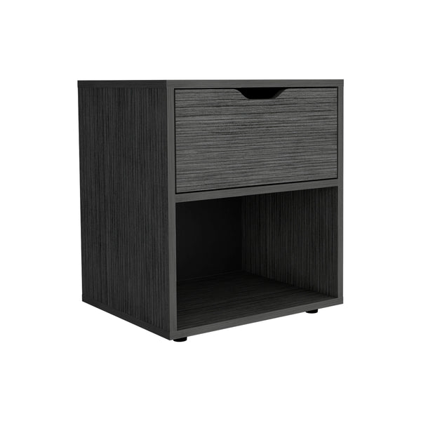 English Elm Aberdeeen Engineered Wood Nightstand with Smooth Sliding Drawer and Open Bottom Shelf for Bedrooms Light Gray 22.4 L x 19.3 W x 5.5 H B070P173172