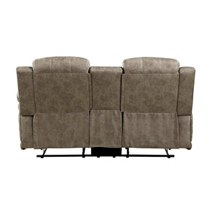 English Elm Classic Microfiber Reclining Loveseat with Console Storage and Tufted Pillow Arms B011P173407